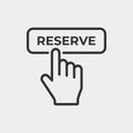 Reserve button flat vector icon. Restaurant, hotel reservation sign symbol vector
