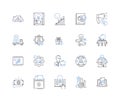 Reserve line icons collection. Booking, Hold, Secure, Stockpile, Store, Preserve, Allocate vector and linear