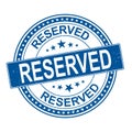 Reserved. blue grungy round rubber stamp on a white background Royalty Free Stock Photo