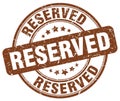 reserved brown grunge round rubber stamp Royalty Free Stock Photo