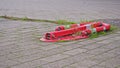 Reserved Car Parking Spot Hinged Foldable Barrier Metal Red Pole Access Obstacle Royalty Free Stock Photo