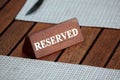 Reserved Royalty Free Stock Photo