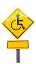 Reserved parking for Handicapped Only sign with copy space beneath. Handicap sign Royalty Free Stock Photo