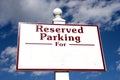 RESERVED PARKING FOR sign with copy space