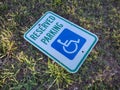 Reserved parking sign for disabled and handicap Royalty Free Stock Photo