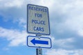 Reserved for Police Car Sign Royalty Free Stock Photo