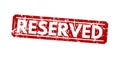 reserved - red rubber stamp with grunge effect Royalty Free Stock Photo
