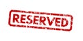 reserved - red rubber stamp with grunge effect Royalty Free Stock Photo