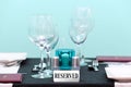 Reserved restaurant table setting Royalty Free Stock Photo