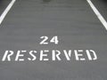 Reserved sign on the asphalt Royalty Free Stock Photo