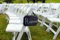 Reserved Sign at Outdoor Wedding Royalty Free Stock Photo