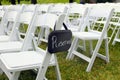 Reserved Sign at Outdoor Wedding Royalty Free Stock Photo