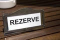 Reserved Sign on Table