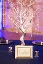 Reserved - Silver Wedding Table Arrangement with Blue Lights