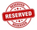 reserved stamp. reserved round grunge sign. Royalty Free Stock Photo