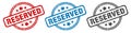 reserved stamp. reserved round isolated sign. Royalty Free Stock Photo