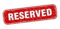 reserved stamp. reserved square grungy isolated sign. Royalty Free Stock Photo