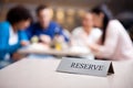 Reserved table at nice restaurant