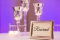 Reserved Table Sign for Wedding Reception