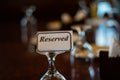 Reserved Tag on Restaurant Table Royalty Free Stock Photo