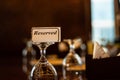 Reserved Tag on Restaurant Table Royalty Free Stock Photo