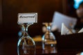 Reserved Tag on Restaurant Table Royalty Free Stock Photo