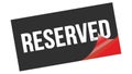 RESERVED text on black red sticker stamp Royalty Free Stock Photo