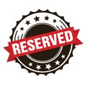 RESERVED text on red brown ribbon stamp Royalty Free Stock Photo