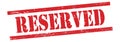 RESERVED text on red grungy lines stamp Royalty Free Stock Photo