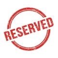 RESERVED text written on red grungy round stamp Royalty Free Stock Photo
