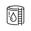 Black line icon for Reservoir, cistern and storage
