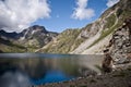 Reservoir in the mountains of the Spanish pyrenees Royalty Free Stock Photo