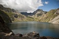 Reservoir in the mountains of the Spanish pyrenees Royalty Free Stock Photo
