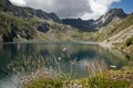 Reservoir in the mountains of the Spanish pyrenees Royalty Free Stock Photo