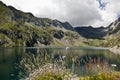Reservoir in the mountains of the Spanish pyrenees Royalty Free Stock Photo