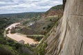 Reservoir Rumblar, expelling water after several months of rain