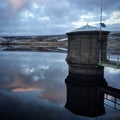 Reservoir sunset reflections