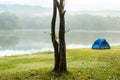 Tent on lakefront, Jedkod-Pongkonsao Natural Srudy, Saraburi, Thailand Royalty Free Stock Photo