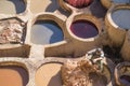 Reservoirs in tannery in Fes Royalty Free Stock Photo