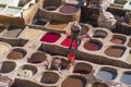 Reservoirs in tannery in Fes Royalty Free Stock Photo