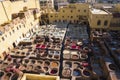 Reservoirs in tannery in Fes Royalty Free Stock Photo