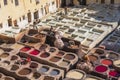 Reservoirs in tannery in Fes Royalty Free Stock Photo