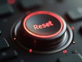 Reset button glowing red and waiting to be pressed Royalty Free Stock Photo