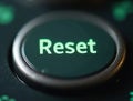 Reset button showing green light on control panel Royalty Free Stock Photo