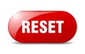 reset button. sticker. banner. rounded glass sign