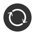 Reset icon in black circle - vector iconic design Royalty Free Stock Photo