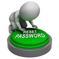 Reset Password Button To Redo Security Of PC - 3d Illustration