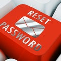 Reset Password Keyboard Key To Redo Security Of PC - 3d Illustration