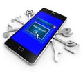 Reset Password Phone To Redo Security Of PC - 3d Illustration