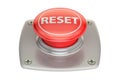 Reset red button, 3D rendering